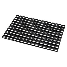 Addis Honeycomb Door Mat Heavy Duty 100% Rubber-60 x 40 cm-Black, 40 x 60 x 1.5 cm