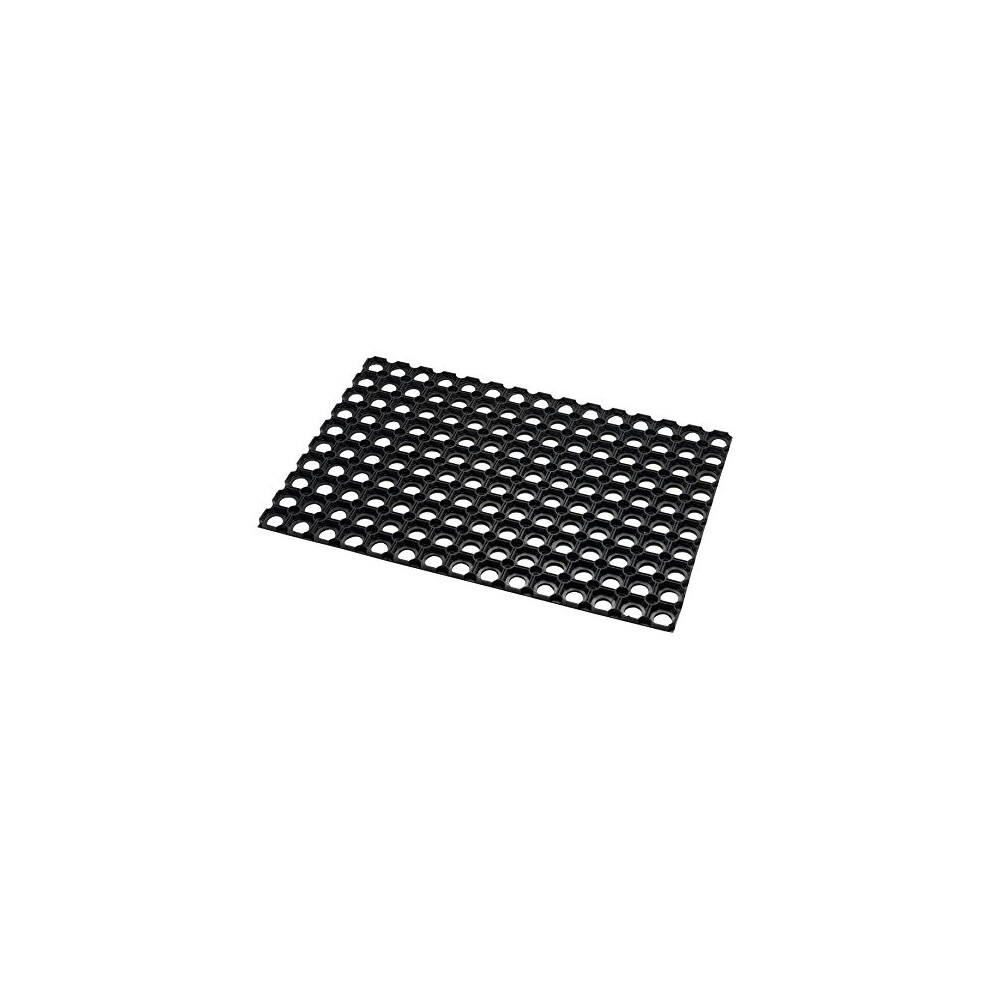 Addis Honeycomb Door Mat Heavy Duty 100% Rubber-60 x 40 cm-Black, 40 x 60 x 1.5 cm