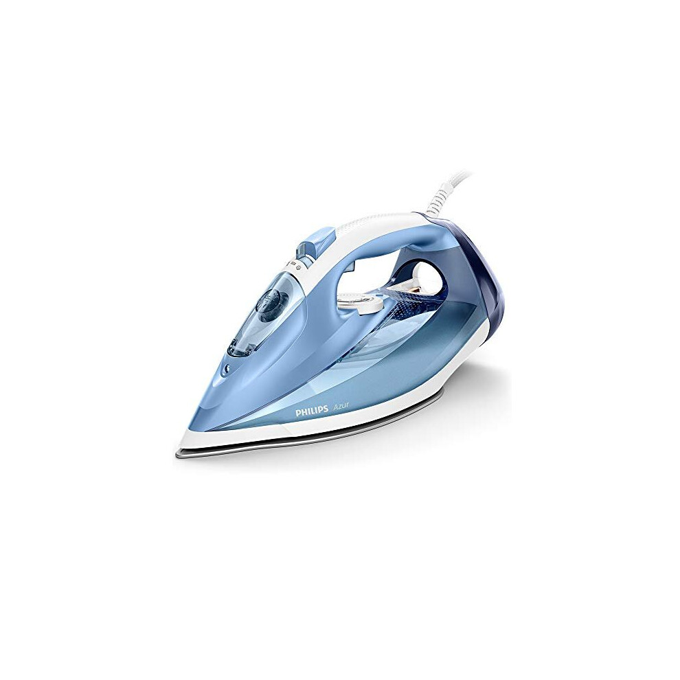 Philips Azur Steam Iron with 180 g Steam Boost, 2400 W and SteamGlide Soleplate - Blue - GC4532/26