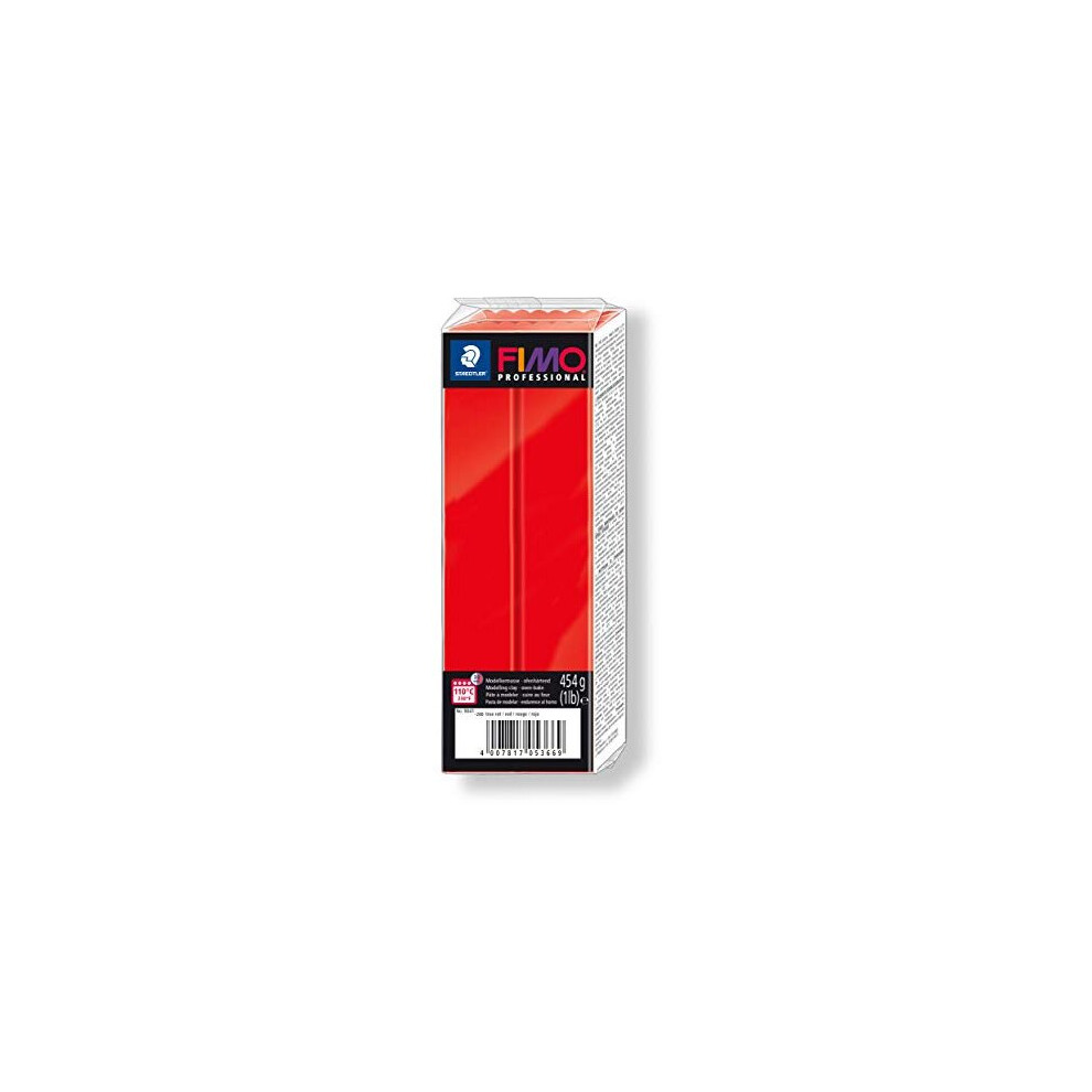 STAEDTLER FIMO Professional 8041-200 oven-hardenening modelling clay 454g, True red