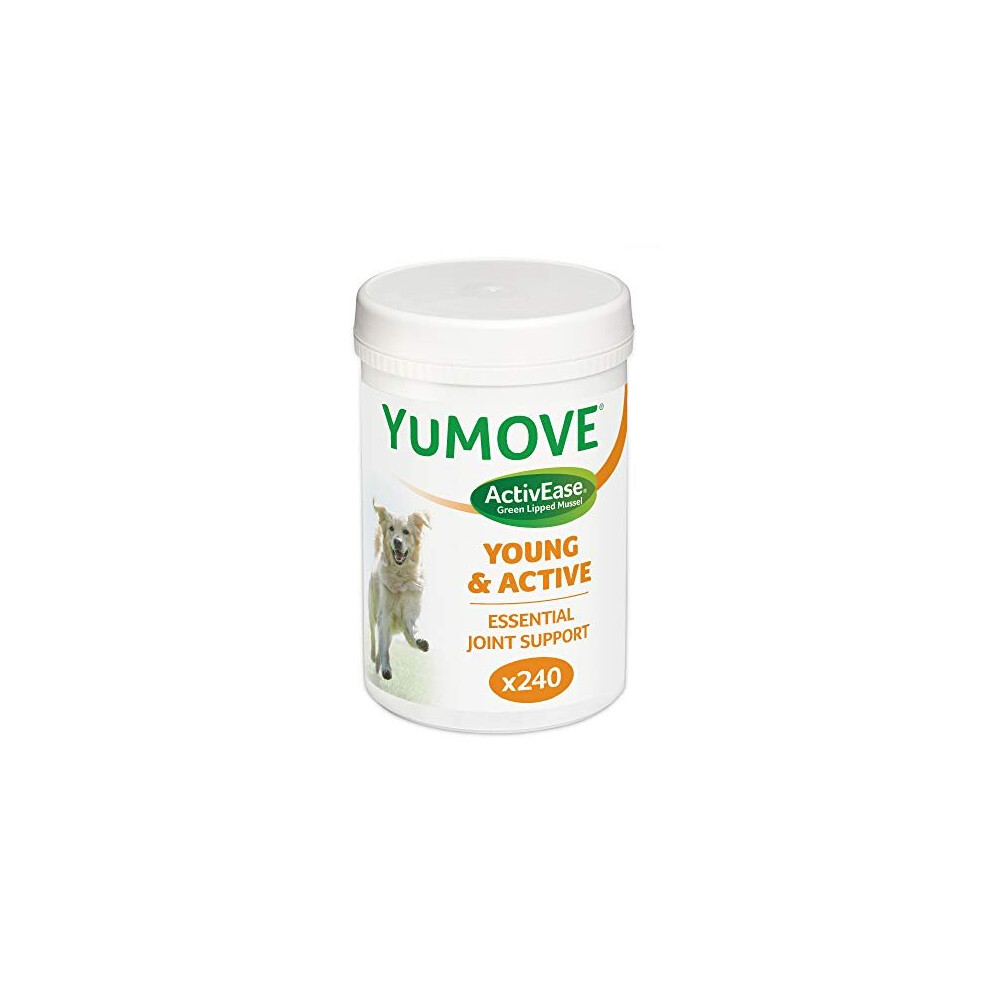 Lintbells | YuMOVE Young and Active Dog | Hip and Joint Supplement for Dogs to Support Active and Growing Joints Aged 2 to 6 | 240 Tablets