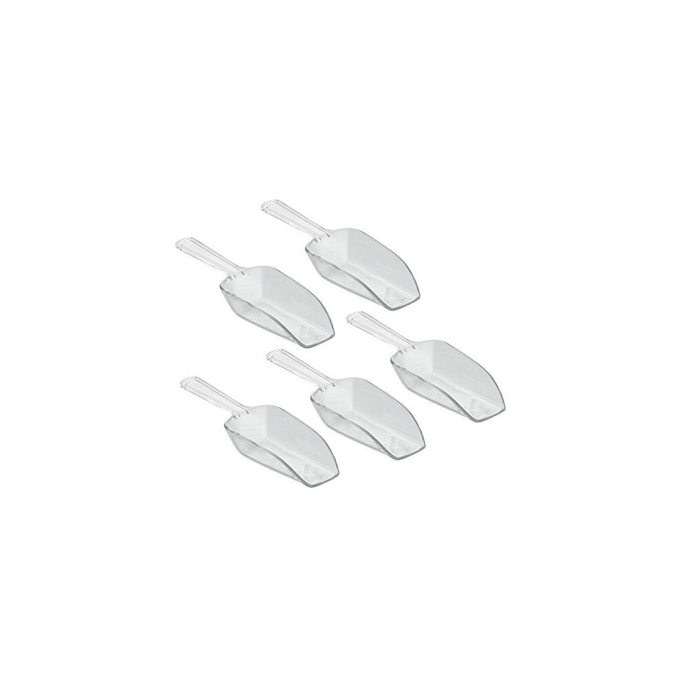 iDesign Measuring Scoop Set, Medium Measuring Spoons Made of Durable Plastic, Set of 5 Sweet Scoops for Kitchen, Pantry and Utility Room, Clear