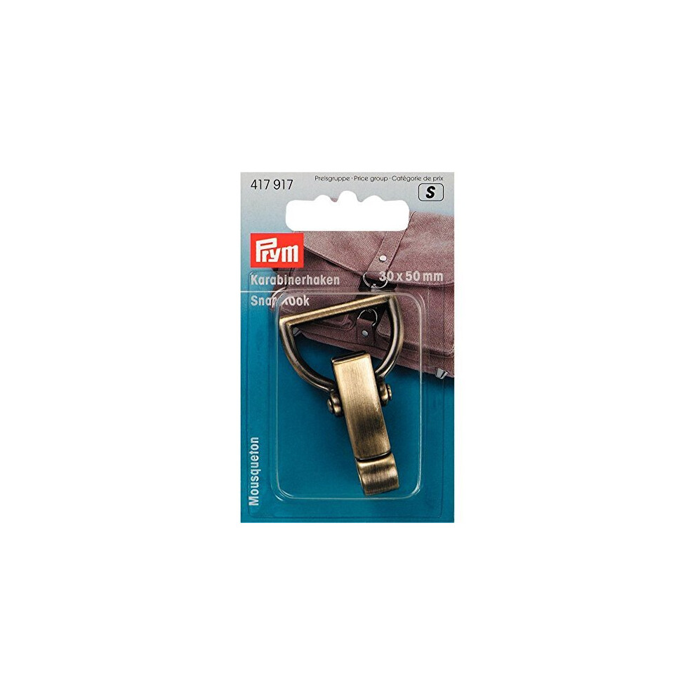 Prym 30 mm Snap Hook, Antique Brass Brushed