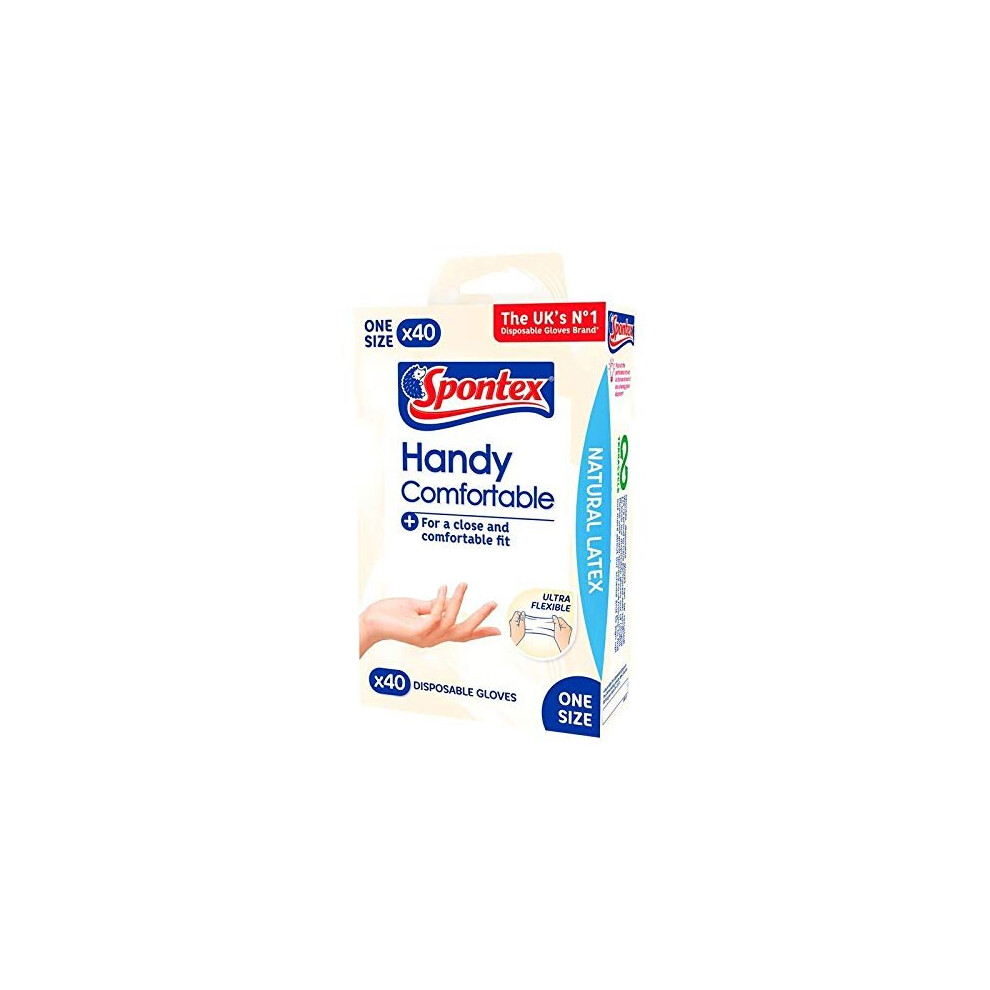 Spontex Handy Disposable Latex Gloves Size 40