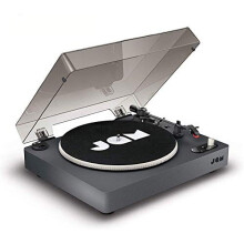 Jam Spun Out Bluetooth Turntable, Vinyl Record Player, 3 Belt Drive for Superior Sound, Built-In Bluetooth Connectivity, Headphone Jack Output and Aux
