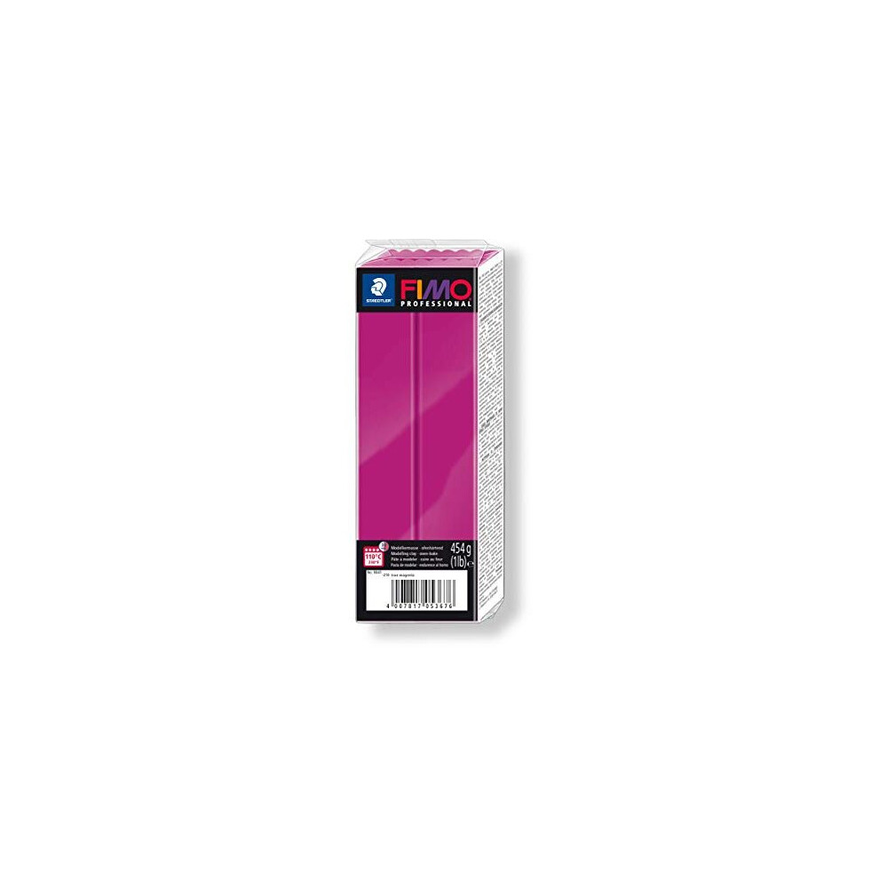 STAEDTLER FIMO Professional 8041-210 oven-hardenening modelling clay 454g, True magenta