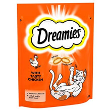 Dreamies Mega Pack Cat Treats, Tasty Snacks with Delicious Chicken, 6 Pouches of 200 g