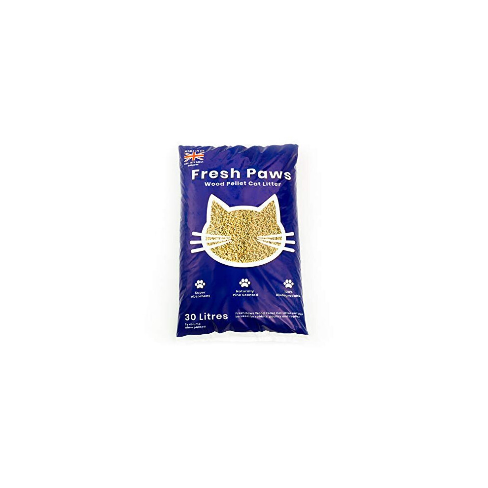 Fresh Paws Premium Wood Pellet Cat Litter, 30 L