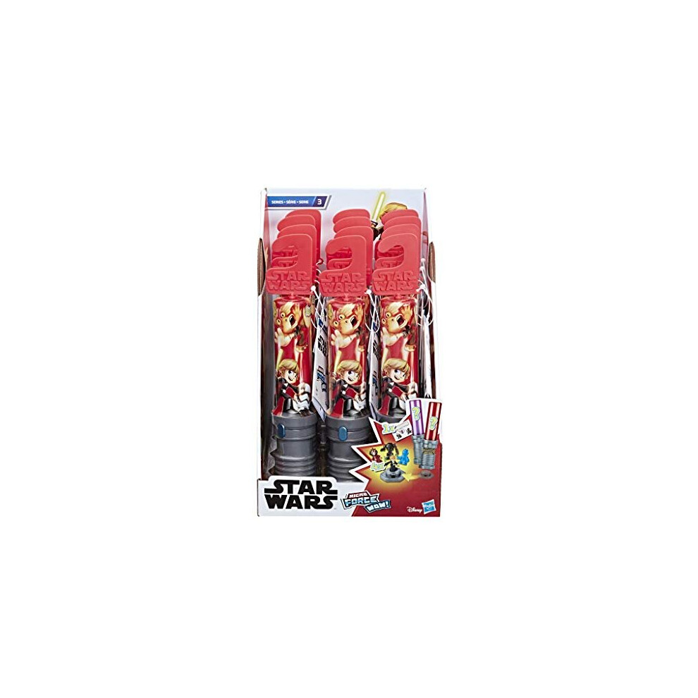 Star Wars Micro Force WOW! Set of 4 Mini Collectible Figures for Kids with 2 Character Stickers in Lightsaber Packaging