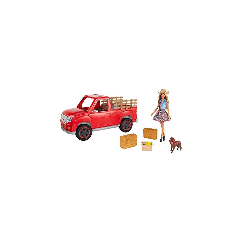 Barbie GFF52 Sweet Orchard Farm Truck and Doll with Pet Dog and More