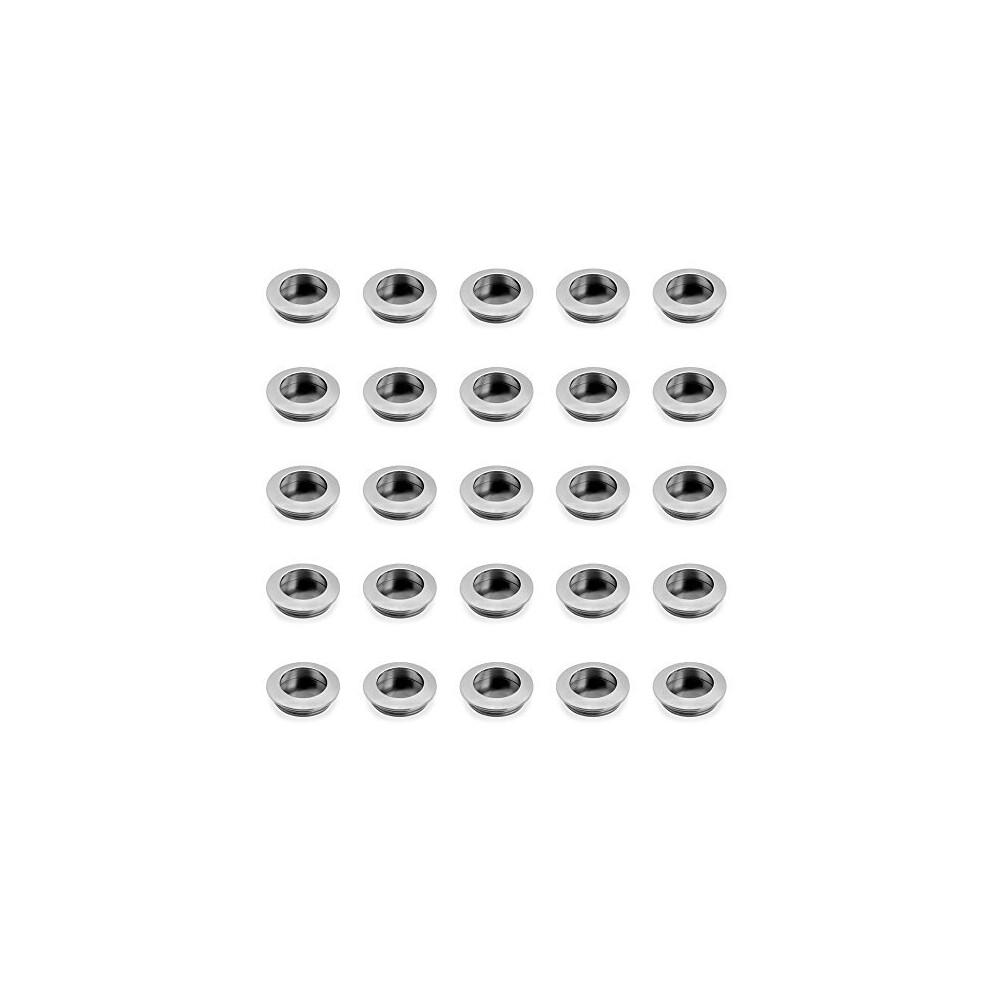 Emuca Set Of 10 Furniture Handles, Ã¢Â²12Mm, 192Mm Hole Centres, Satin Nickel Steel 8432393002439
