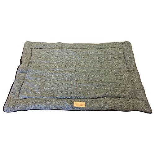 EllieBo Reversible Tweed and Faux Fur Mat Bed for Dog Puppy Cages and