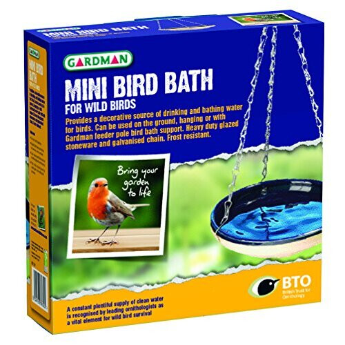 Gardman Gardman Bird Bath, Mini Blue, 23 x 6.5 x 23 cm