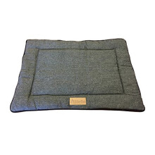Ellie-Bo Reversible Tweed and Black Faux Fur Mat Bed for Medium 30 inch Dog Puppy Cages and Crates