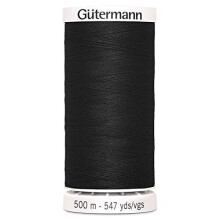 Gutermann Black 500mtr/547yd Sew-All Polyester Thread, 5.5x3.5x3.5 cm