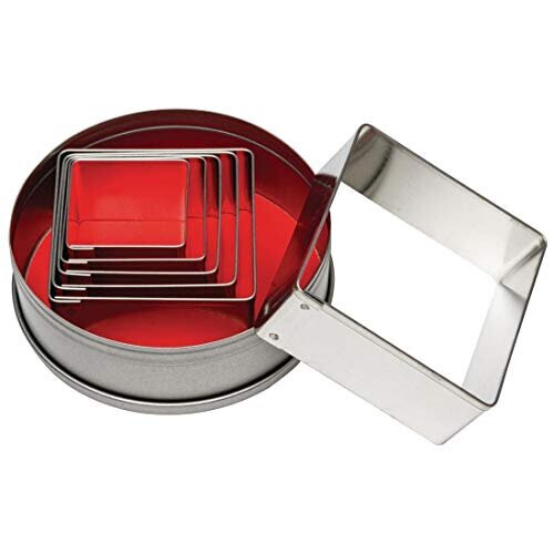 Vogue Square Plain Pastry Cutter Set Kitchen Craft Biscuit Cookie Baking