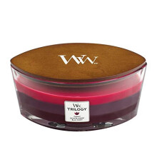 Woodwick Ellipse Trilogy Scented Candle with Crackling Wick | Sun Ripened Berries | Up to 50 Hours Burn Time, Sun Ripened Berries