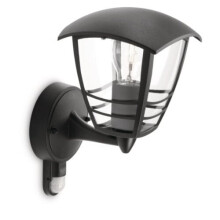 Philips myGarden Creek Outdoor Wall Light with Motion Sensor (Requires 1 x 60 W E27 Bulb), Black