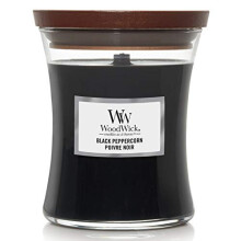 WoodWick Medium Hourglass Scented Candle with Crackling Wick | Black Peppercorn | Up to 60 Hours Burn Time, Black Peppercorn