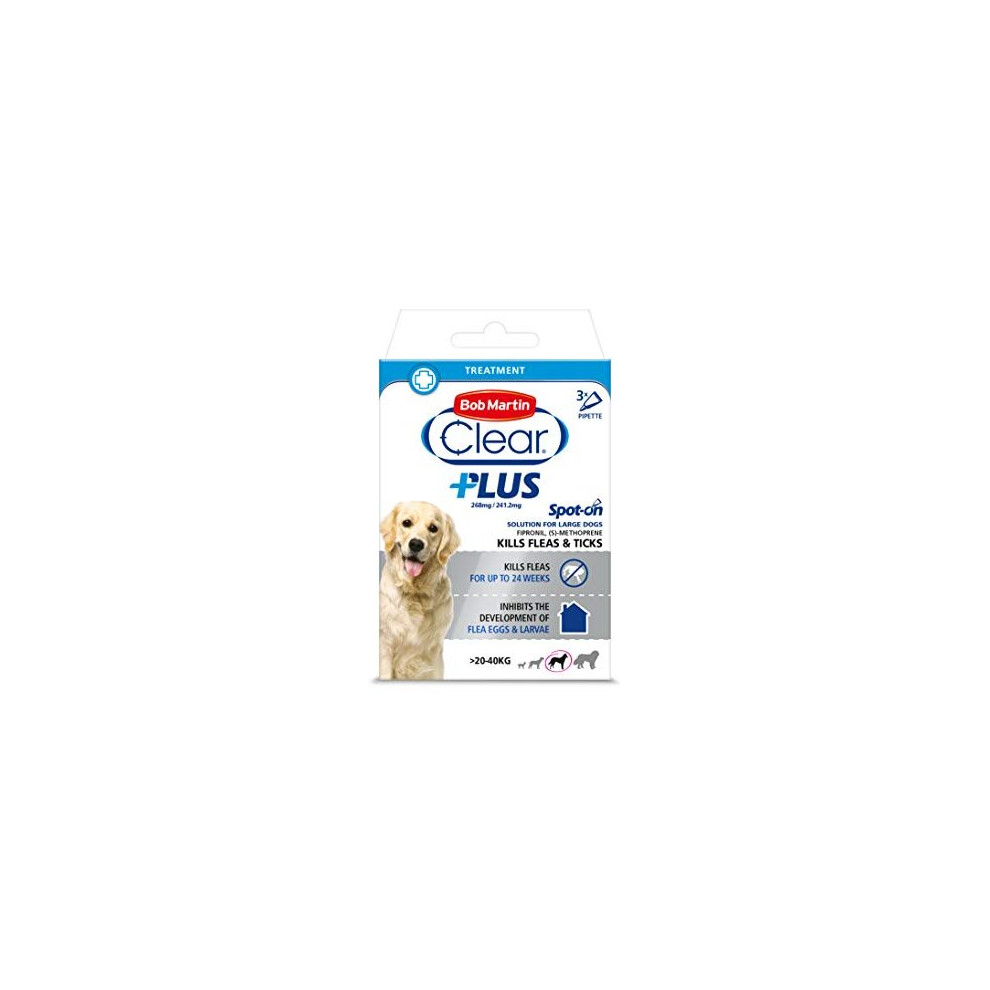 Bob Martin Clear Plus Spot-On Solution for Large Dogs 3 Tubes 21 g