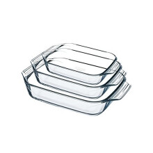 Pyrex 8023510 Set of 3 Borosilicate Glass Oven Plates âÃà Extreme Resistance âÃà Made in France