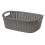 JVL Knit Design Loop Plastic Rectangular Small Storage Basket with Handles, Grey, 20 x 26 x 9.5 cm, 3 Litres 1