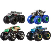 Paquete de 4 Monster Trucks de Hot Wheels, escala 1:64, juego de 4 veh culos de juguete con ruedas gigantes para ni os y coleccionistas (los esti