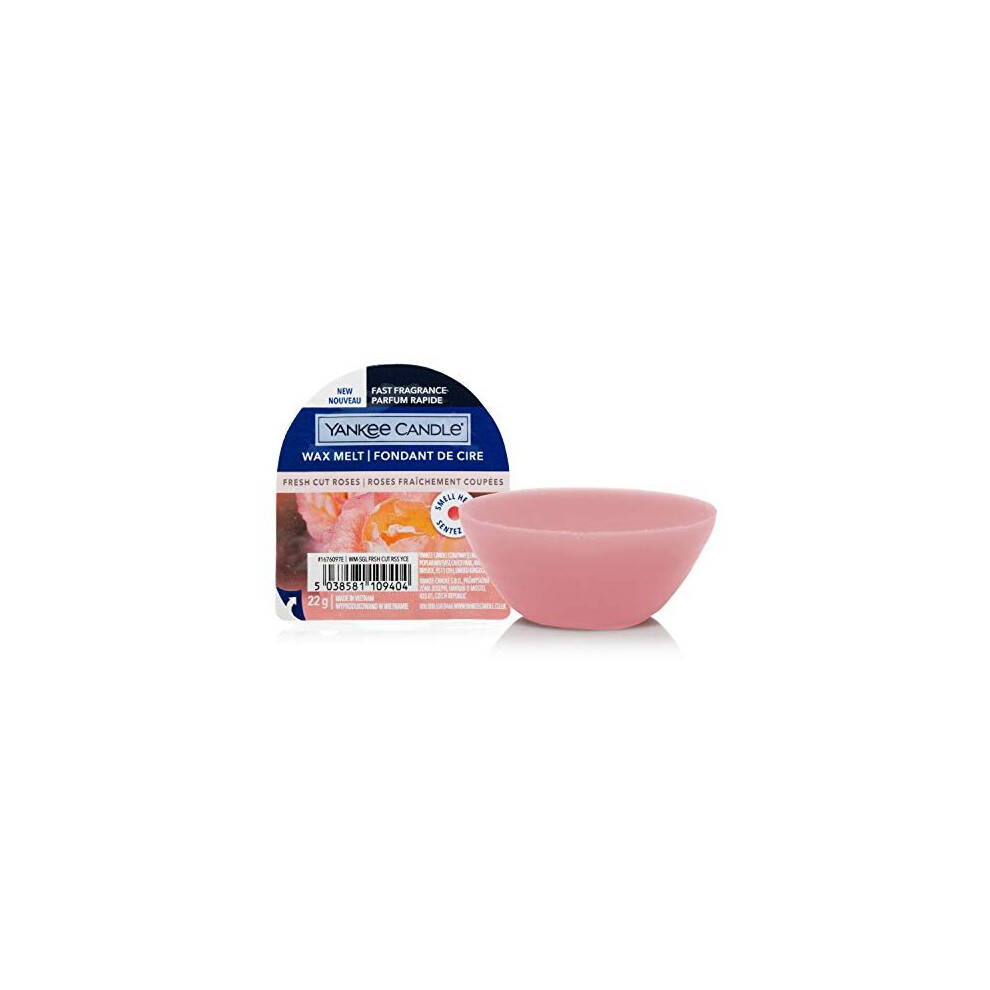 Yankee Candle Wax Melts | Fresh Cut Roses | Up to 8 Hours of Fragrance | 1 Count, Pink