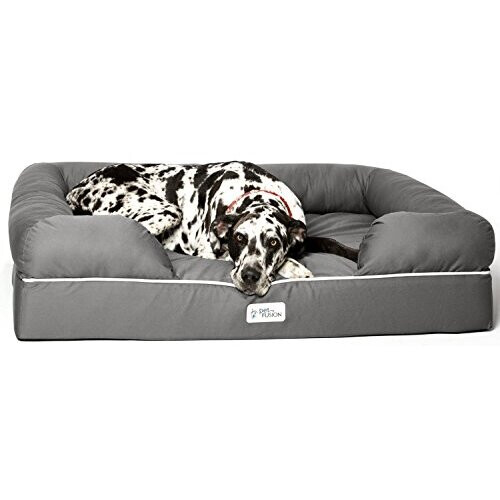 PetFusion Ultimate Jumbo XX Large WATERPROOF Memory Foam Dog Bed. 127x102x33cm Grey Solid 15cm foam. Replacement covers matching blankets also on OnBuy