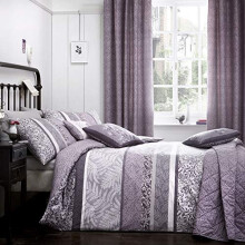Dreams & Drapes - Hanworth - Easy Care Duvet Cover Set - Single, Heather