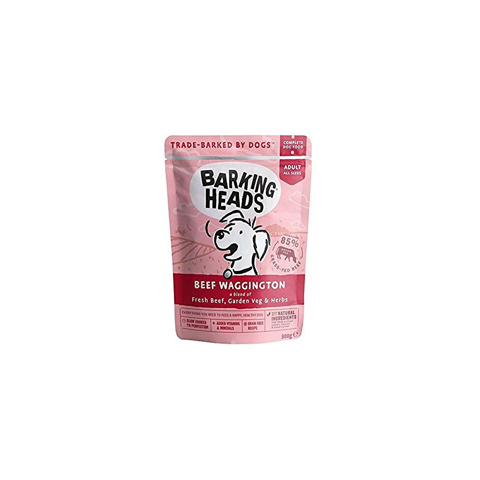 Barking Heads Wet Dog Food - Beef waggington - 85% Natural, Grass-Fed Beef with No Artificial Flavours, Grain-Free Recipe with Added Vitamins and Mine