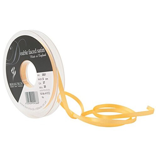 Berisfords Double FACE Poly Satin Ribbon, Gold, 5 mm