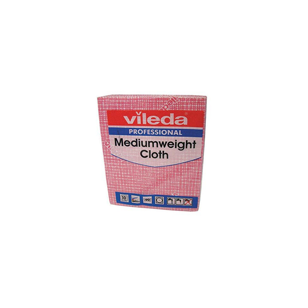 Vileda VIL04871 106400 Medium Weight Cloth, Red (Pack of 10)-image-OPC-P6FKG8S-NEW