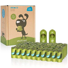 Earth Rated Dog Poo Bags, 900 Extra Thick and Strong Biodegradable Poo Bags for Dogs, Guaranteed Leak-proof, Unscented, 60 Rolls, 15 Doggy Bags Per Ro