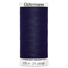 Gutermann Sew All Polyester Thread, 250Mtr, Very Dark Navy Blue (0387)