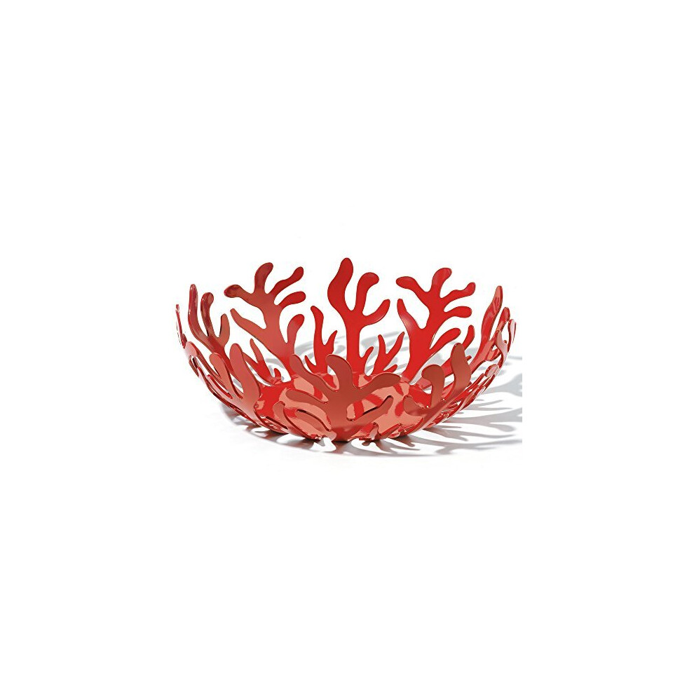 Alessi ESI01 / 29 Mediterraneo Fruit Holder in Stainless Steel Colored with Epoxy Resin, Red, 29 cm