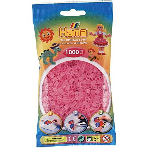 Hama Beads Hama - 1 000 perle standard MIDI (Ø5 mm) Rosa trasparente