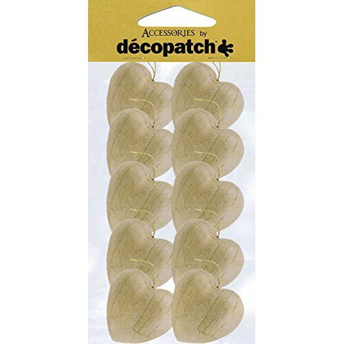 dâÂcopatch Mache Heart Baubles - 10 pack