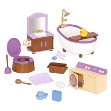 Lil Woodzeez - Mobili Giocattolo - Set Bagno e Lavanderia - Gioco per Figurine - 3 Anni +