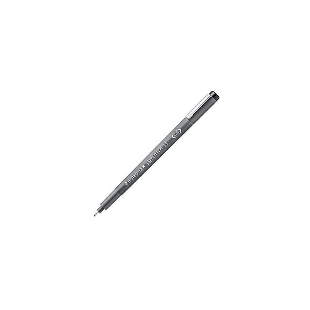 Staedtler Pigment Liner Fineliner Pen with Line Width 0.8 mm - Black, Pack of 10