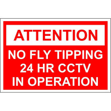 No fly tipping sign 1.2mm rigid plastic 300mm x 200mm