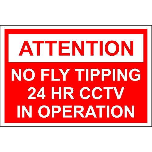 No fly tipping sign 1.2mm rigid plastic 300mm x 200mm