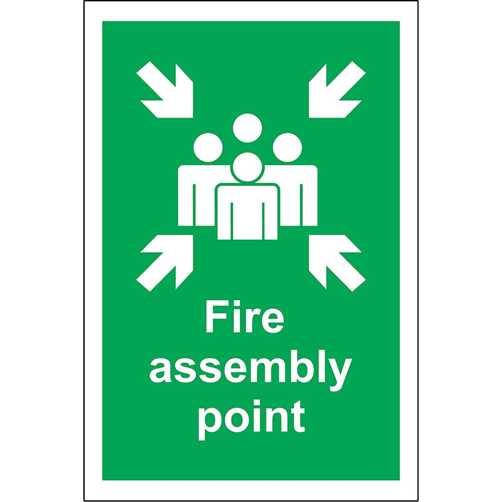 FIRE ASSEMBLY POINT - HEALTH AND SAFETY SIGN - 300mm x 400mm 3mm Aluminium Composite ultra hi-durability sign