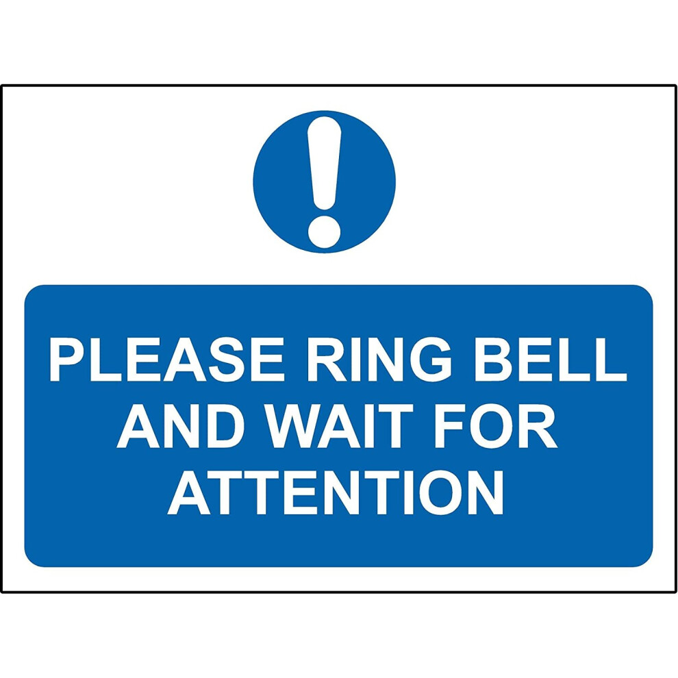 Please ring bell and wait for attention sign - 1.2mm rigid plastic 200mm x 150mm-image-OPC-P6FMBTB-NEW