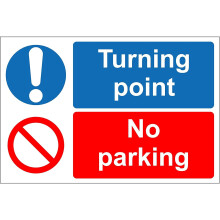 Turning Point No Parking Sign 300mm x 200mm, 1.2mm Rigid Plastic, Digitally Printed and Laminated - B012DV8IYI