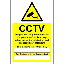 CCTV data compliant GDPR Safety sign - Self adhesive sticker 200mm x 150mm