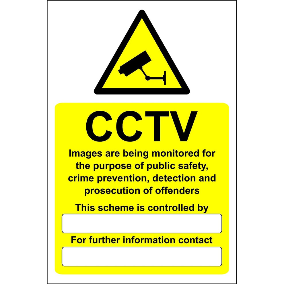 CCTV data compliant GDPR Safety sign - Self adhesive sticker 200mm x 150mm