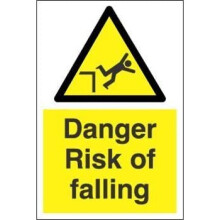 Hazard Sign - Danger Risk of Falling (1mm Rigid Plastic / 200x300mm)