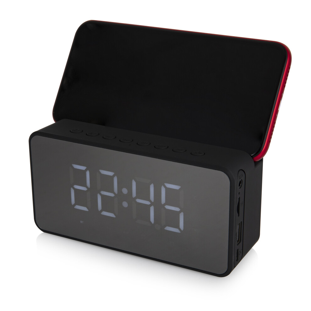 Akai A58117 Clock Alarm Bluetooth Speaker, Black