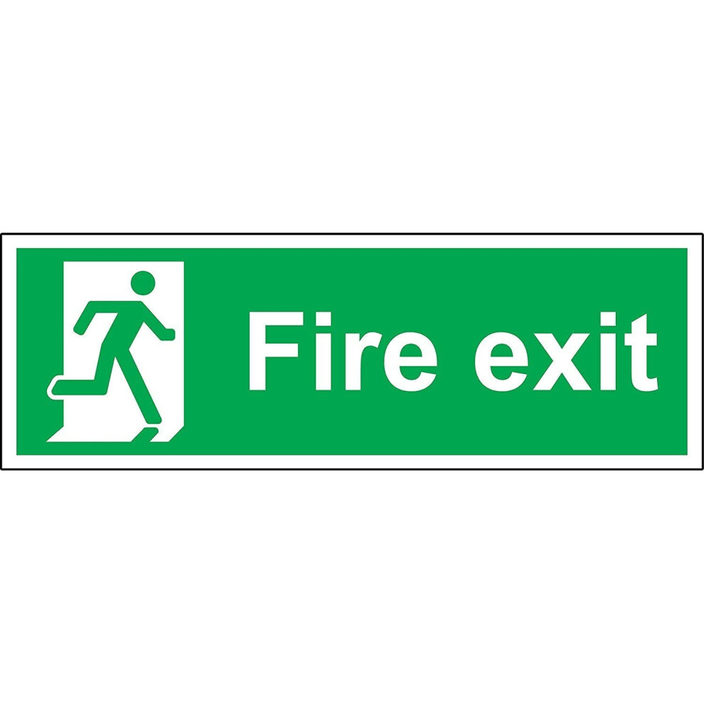Fire exit safety sign -1.2mm rigid plastic 300mm x 100mm